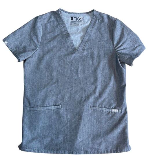 Figs Casma Three-Pocket Scrub Top GRAPHITE Small - Picture 1 of 5